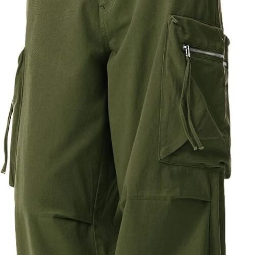 Parachute Cargo Pants for Women with Zipper Closure
